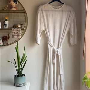 Zara white pinstriped dress